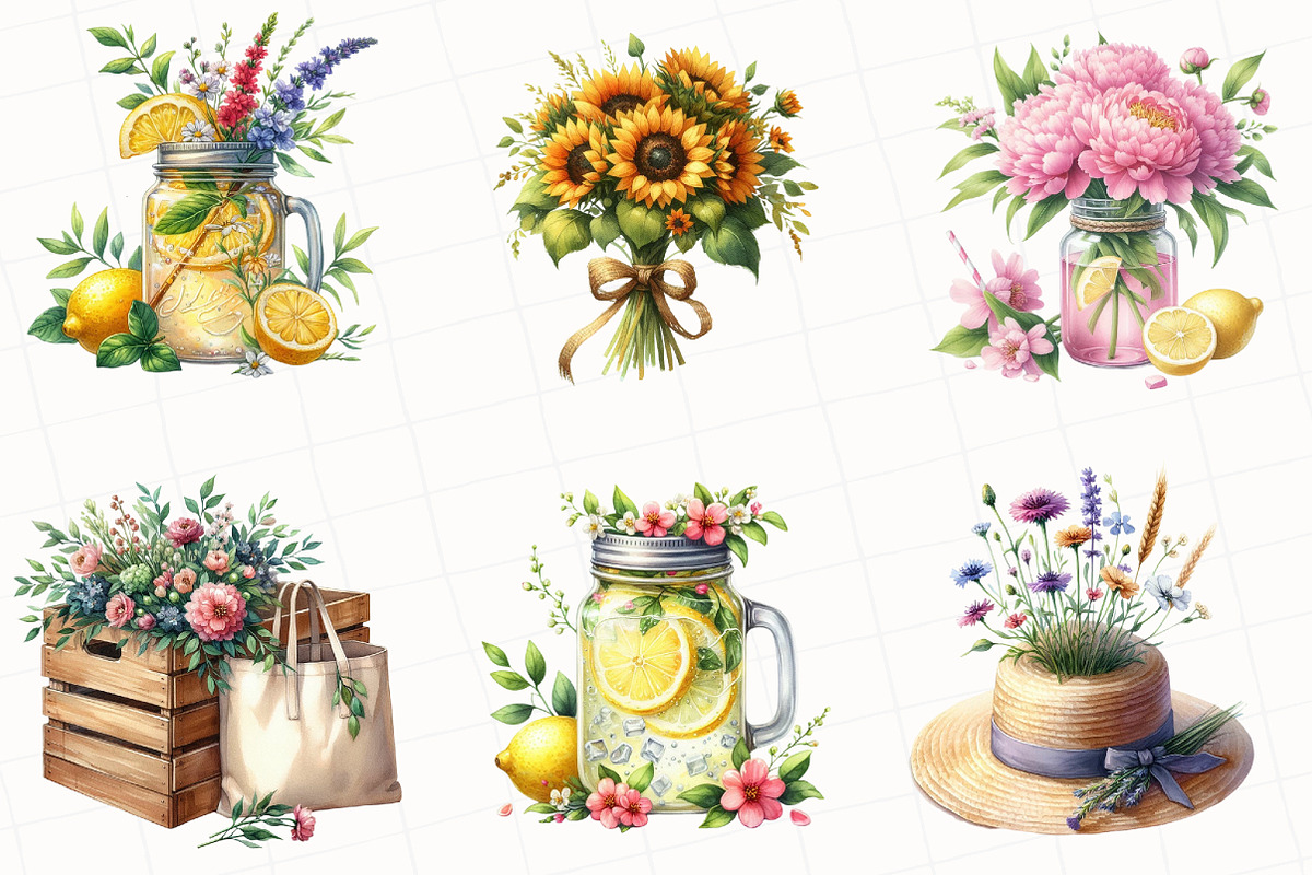 Floral Summer Sublimation Clipart, an Illustration by OK Design (Photo 5 of 5)