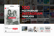 100 Multipurpose Instagram Templates, a Social Media Template by eamejia (Thumbnail 1 of 17)