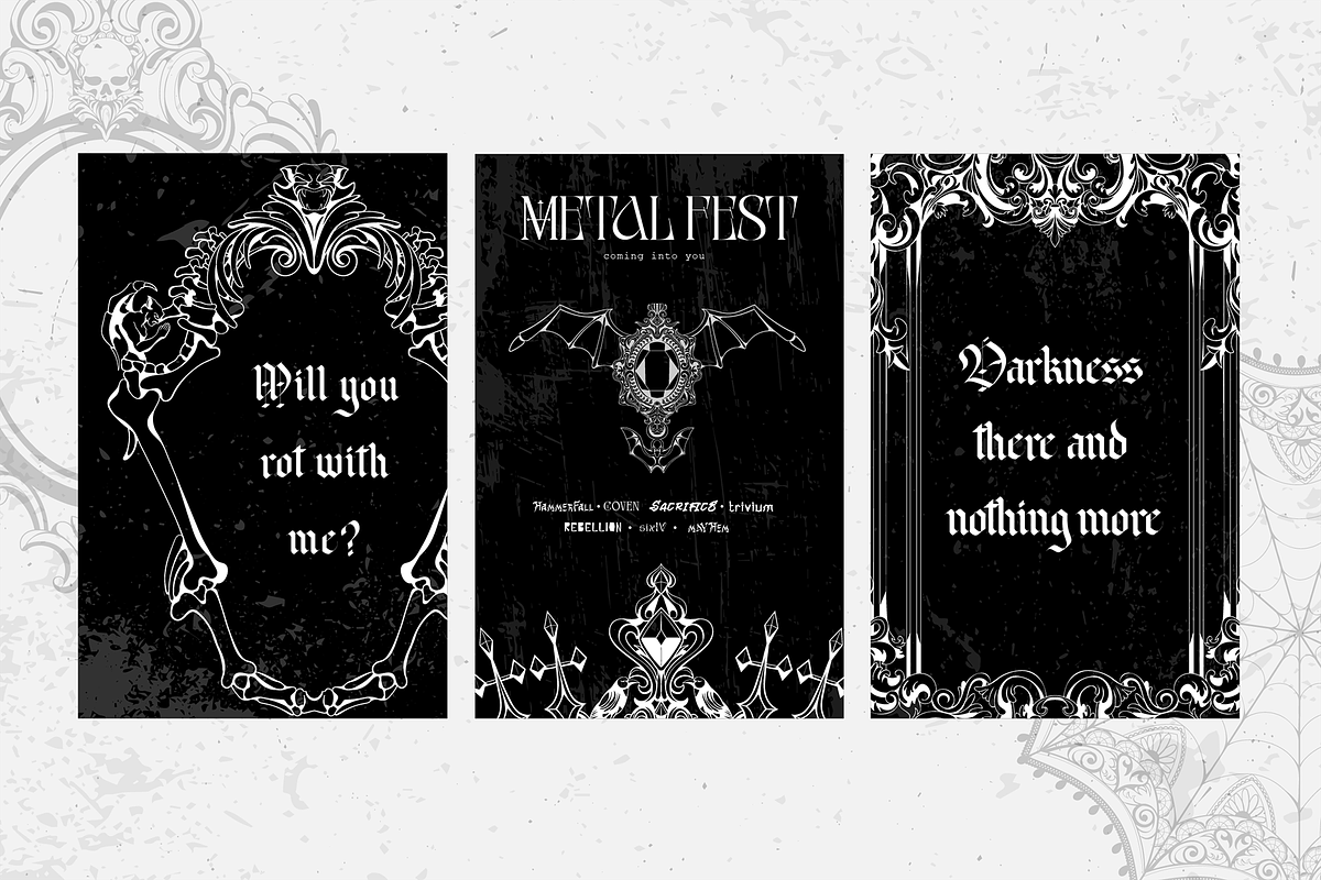 Gothic Frame & Ornament Set, a Seasonal Illustration by Invisual Studio (Photo 4 of 7)