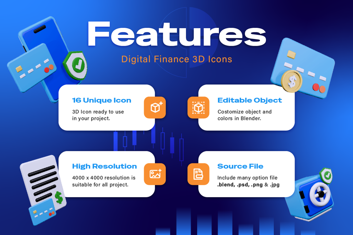 Digital Finance 3D Icon Pack, an Object 3D Model by Burntilldead (Photo 2 of 7)