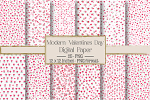 Modern valentines day pattern pack, an Illustration by DreamPrint404