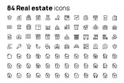 Real Estate line icons set, an Outline Icon by AIWD (Thumbnail 2 of 2)