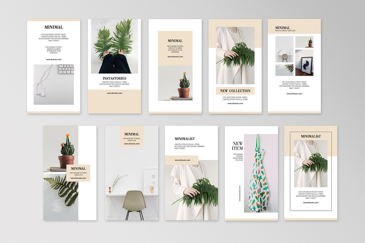 100 MINIMAL INSTAGRAM STORIES BUNDLE, a Social Media Template by Medianeka (Photo 3 of 13)