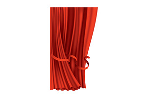 Red curtains realistic, an Object Illustration by Things for designers