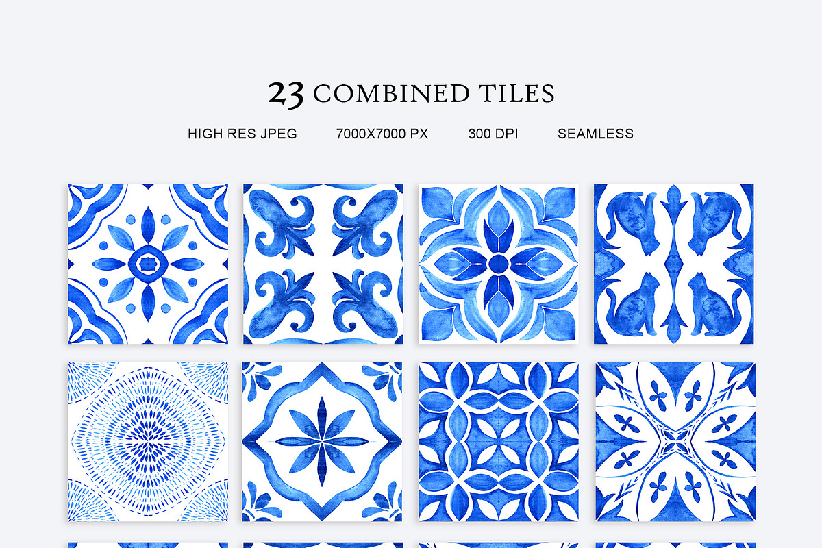 AZULEJOS. Part II. Watercolor tiles, a Decorative Illustration by Liliia Polos Illustration (Photo 5 of 12)