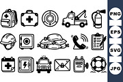 Emergency Safety Icon Set, an Illustration by designvectx (Thumbnail 1 of 3)