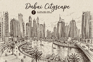 Dubai City Hand Drawn Vectors
