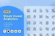 Stock Invest Analytics Icon Set, an Outline Icon by Nathaya Studio (Thumbnail 1 of 2)
