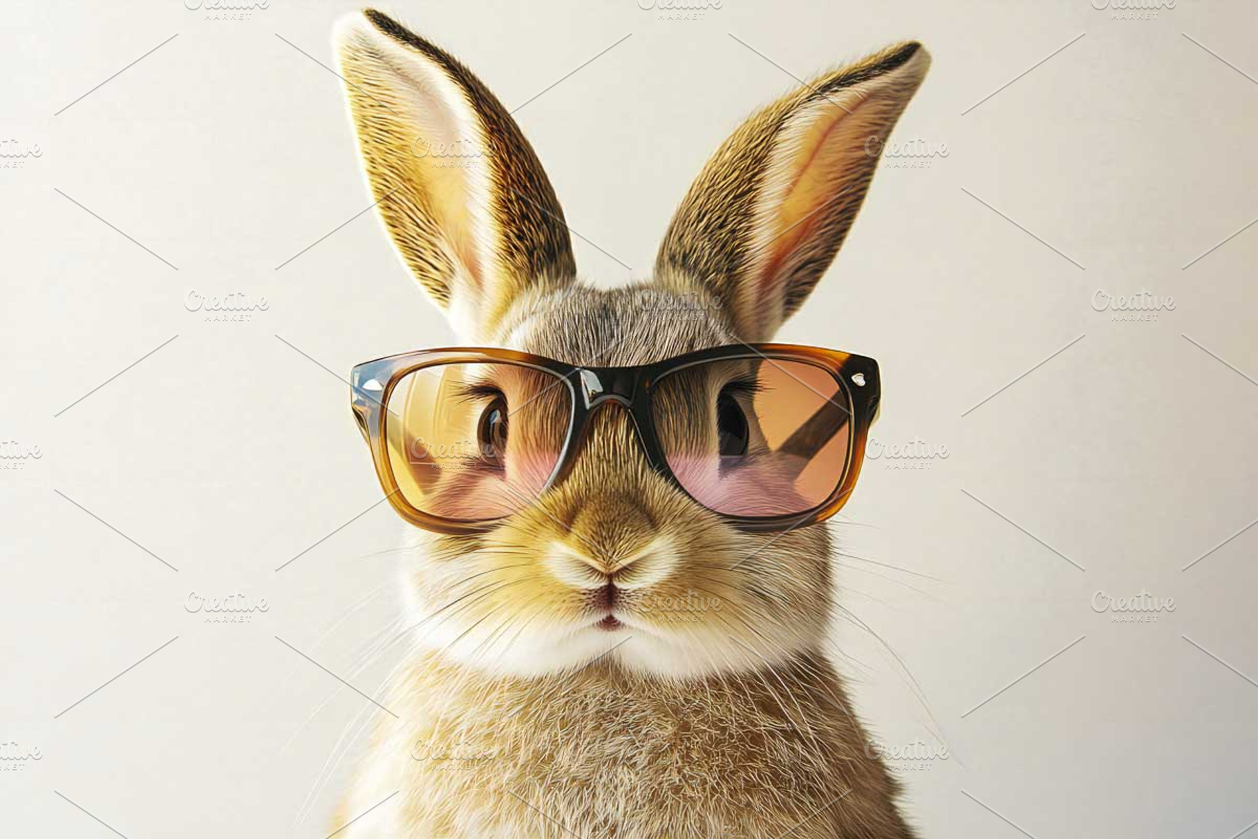 Easter Cool Bunny with Glasses, an Animal Photo by VetalStock
