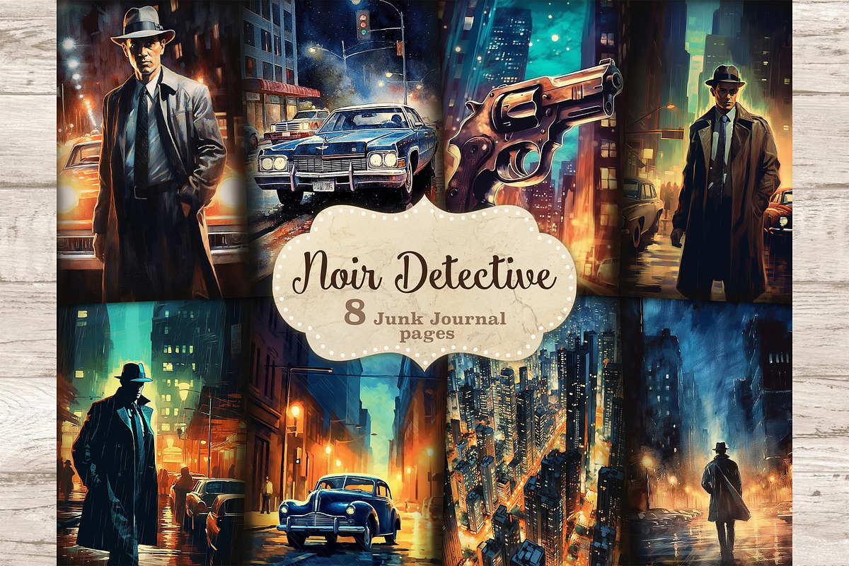 Noire Detective Junk Journal Pages, a Person Illustration by GlamArtZhanna (Photo 1 of 9)