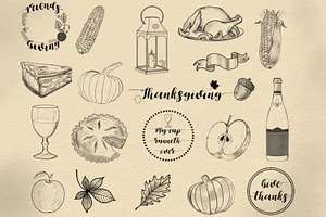 Thanksgiving Procreate Stamps Set