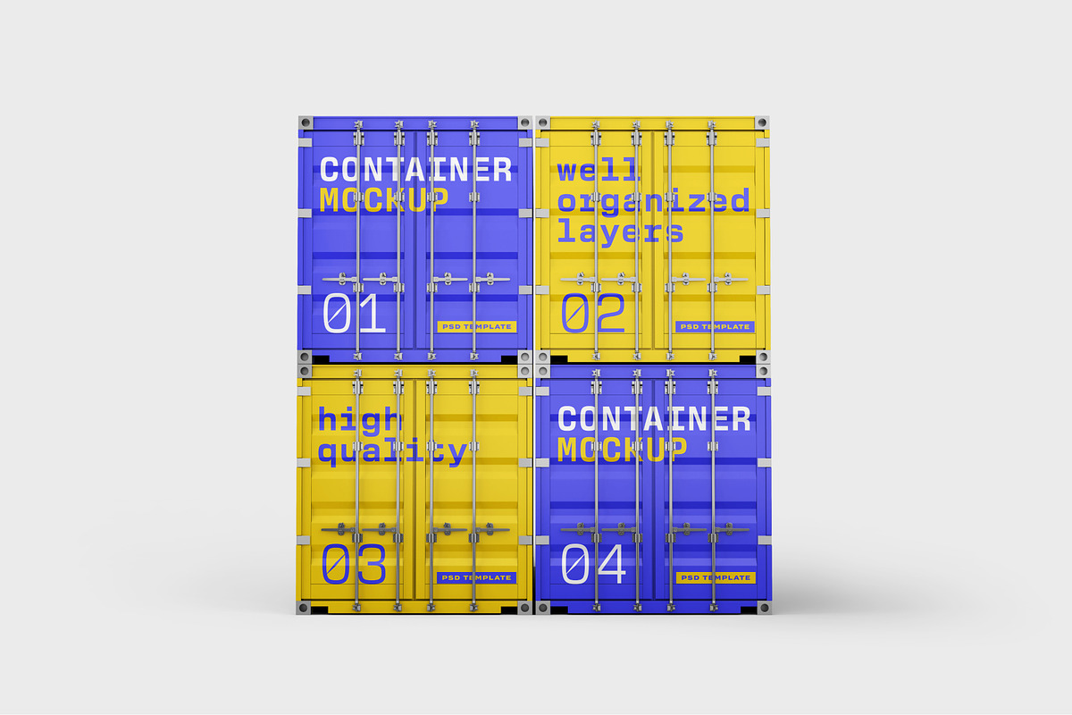 Shipping Container Mockup Set, a Packaging Mockup by mockupatelier (Photo 5 of 12)