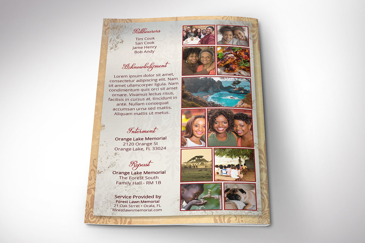 Victorian Funeral Program Word, a Brochure Template by Four C Graphic (Photo 6 of 9)