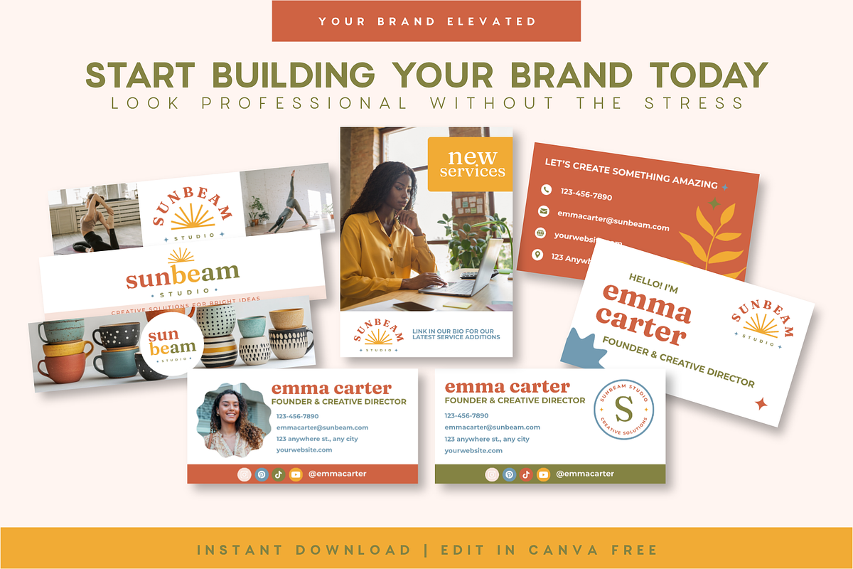 Colorful Retro Brand Kit | Canva, a Branding & Logo Template by BrandhavenStudio (Photo 10 of 10)