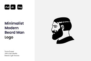 Minimalist Modern Beard Man Logo, a Branding & Logo Template by Luxury Logos