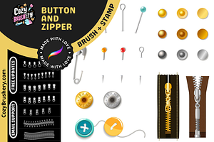 Procreate Button And Zipper Brushes