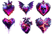 Gothic Valentine Hearts Clipart, an Illustration by Craft Nest (Thumbnail 6 of 9)