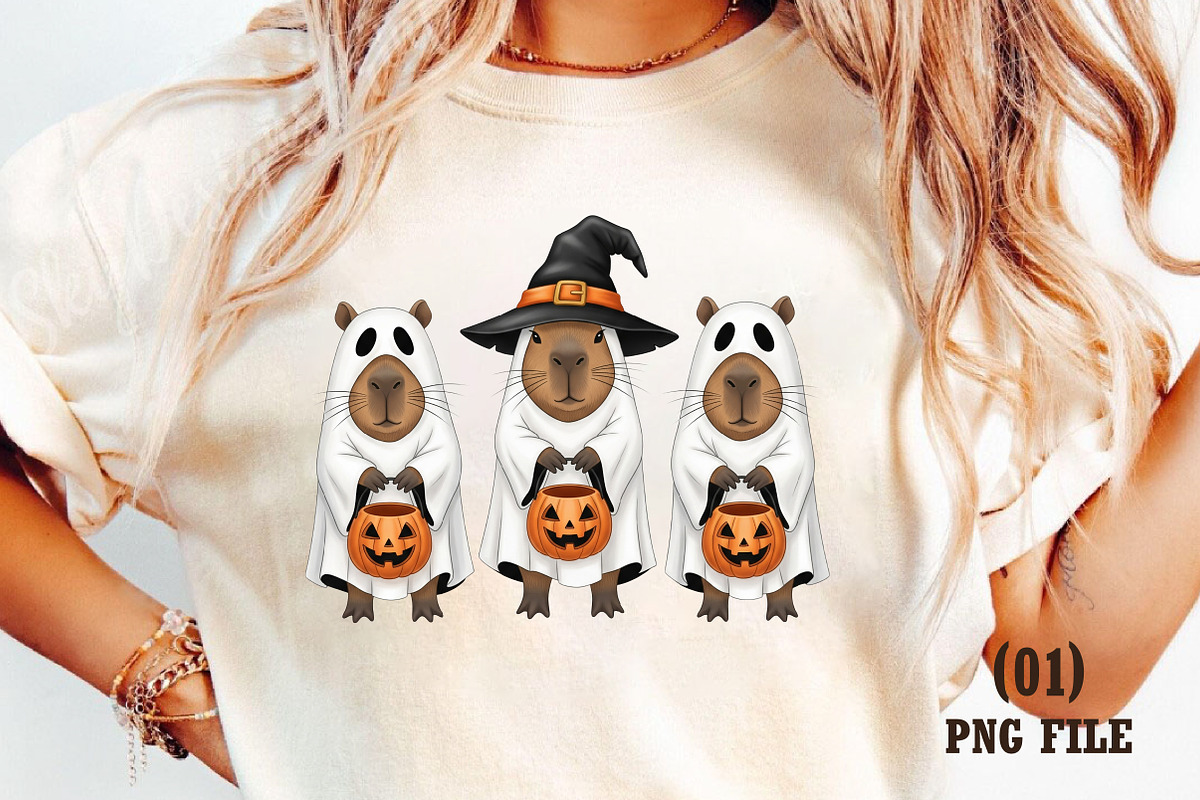 Kawaii Capybara Ghost PNG, an Illustration by DreamArtGraphic (Photo 1 of 5)