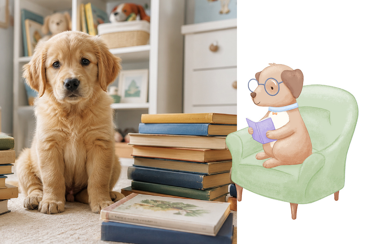 Reading Animals Watercolor Clipart, an Animal Illustration by ElenaPlatovaArt (Photo 9 of 22)