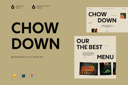 Chow Down | Restaurant UI KIT, a Landing Page Template by Skolastika Phoebe