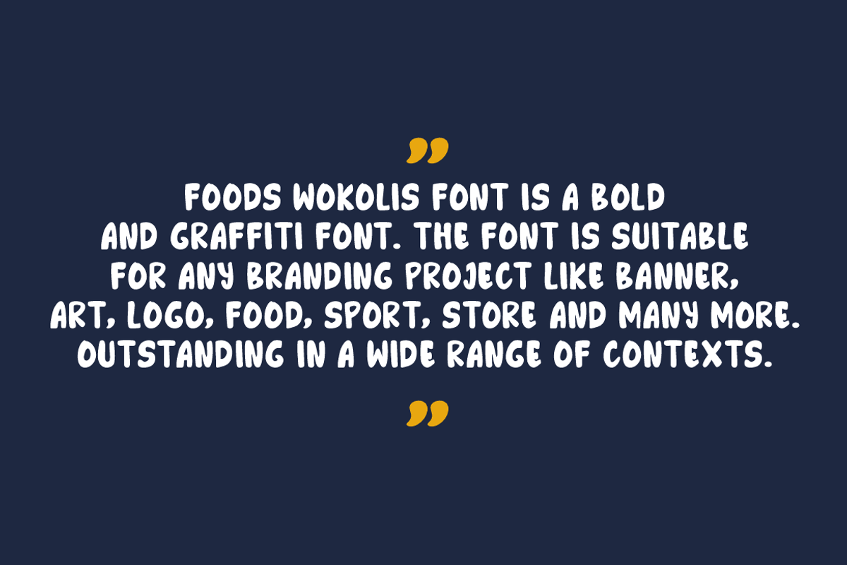 Foods Wokolis, a Handwritten Font by QR Design Studio (Photo 7 of 8)