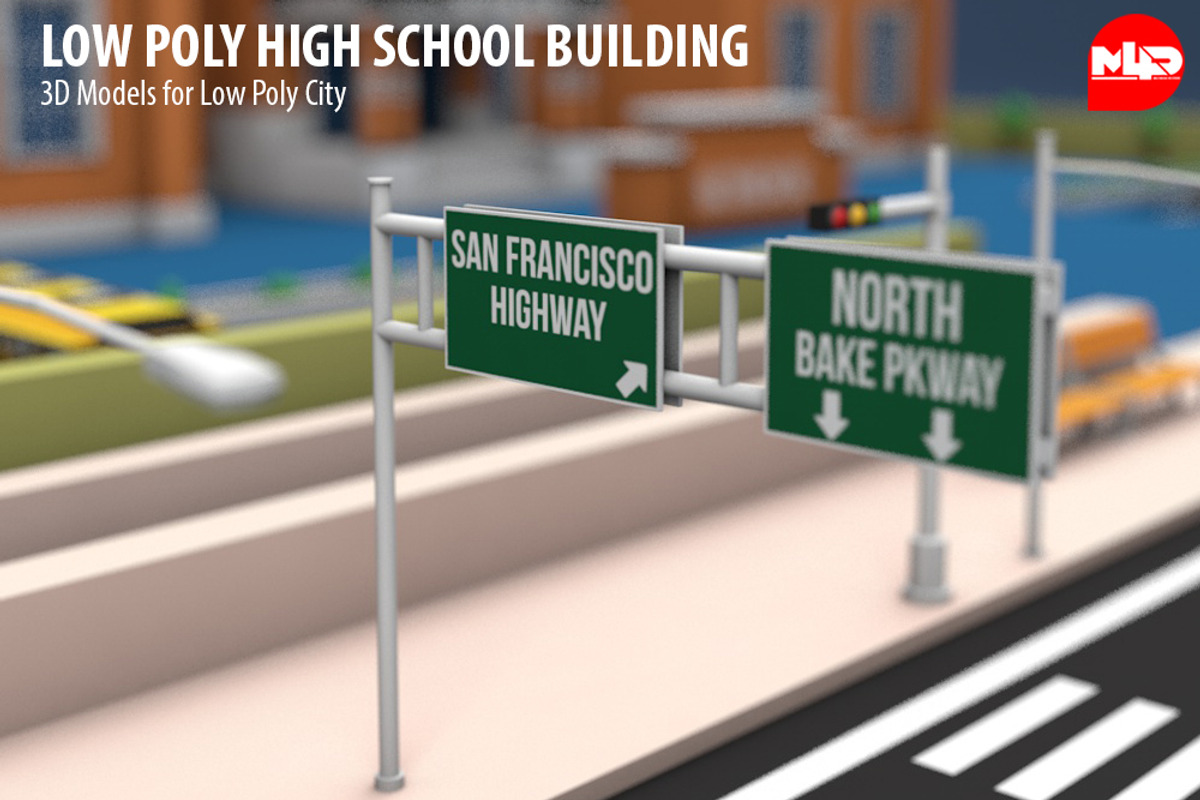 Low Poly High School Building, an Architecture 3D Model by multimedia4ds (Photo 6 of 13)