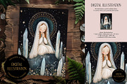 Virgin Mary With Halo Illustration, a Person Illustration by The Dutch Lady Designs (Thumbnail 1 of 4)