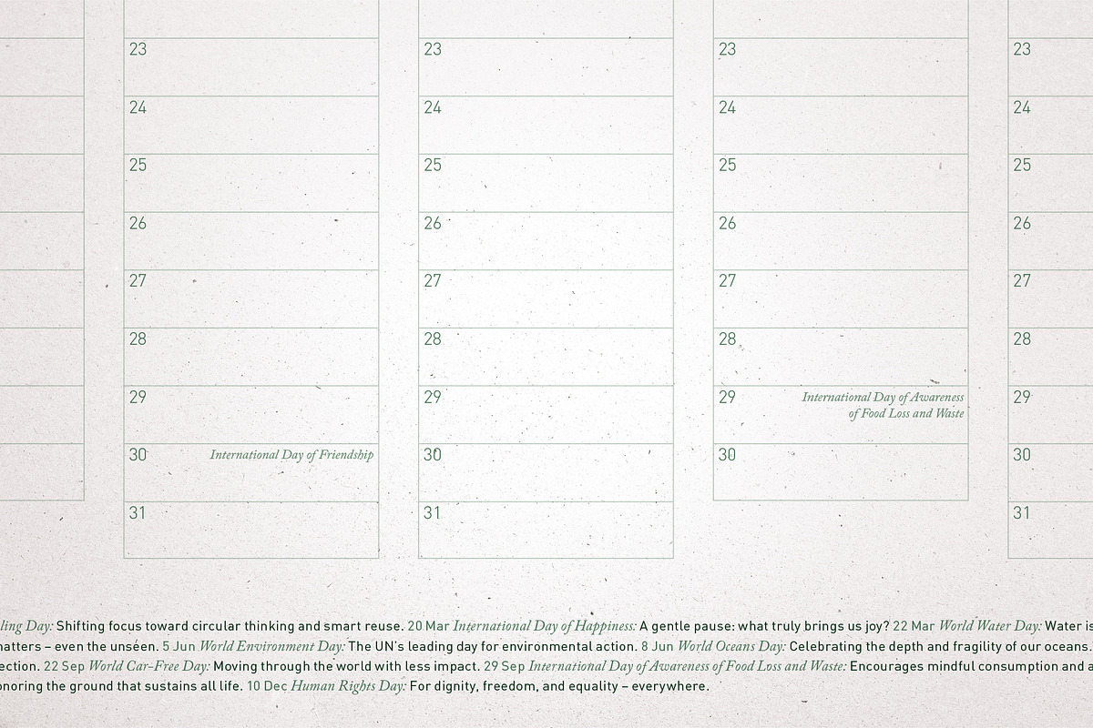 Undated Eco Calendar: Stone Moss preview 3