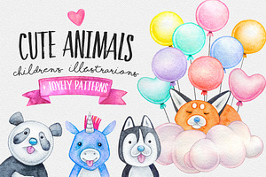 CUTE ANIMALS Watercolor Set