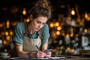 Woman Small Business Owner Taking No, a Photo by Pixeness Studio