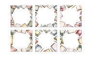 Hand drawn watercolor books frame, a Background Graphic by SketchArtStudio (Thumbnail 2 of 3)