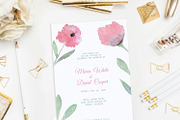 Floral Watercolor Wedding Invitation, an Invitation Template by Love Design (Thumbnail 3 of 7)
