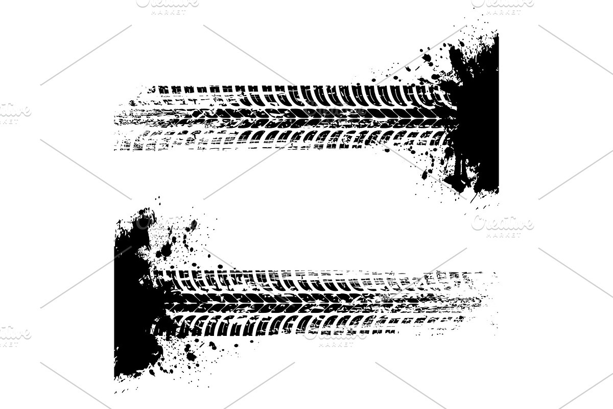 Tire prints, car tyre tracks, a Sport Illustration by Vector Tradition