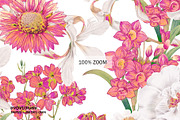 Blooming Floral Pattern Design, a Pattern Graphic by VOVU Studio (Thumbnail 3 of 10)