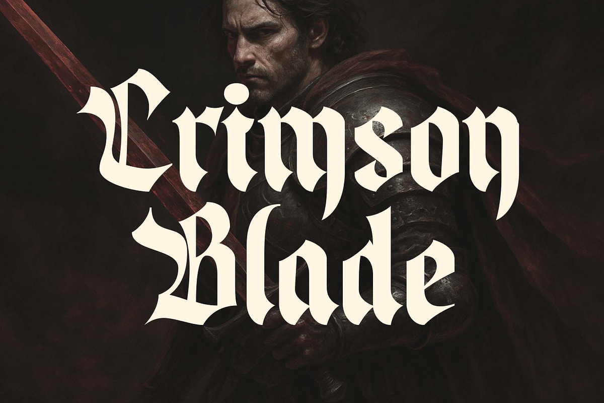 Broken Shield a Gothic Blackletter, a Blackletter Font by Blankids Studio (Photo 2 of 12)