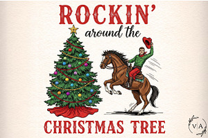 Rockin around the Christmas tree PNG, an Illustration by Craft Nest
