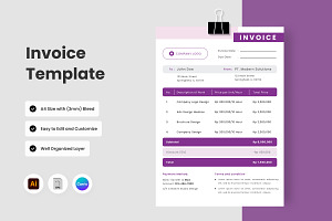 4 Set Freelancers Invoice Template, a Print Template by twinstd