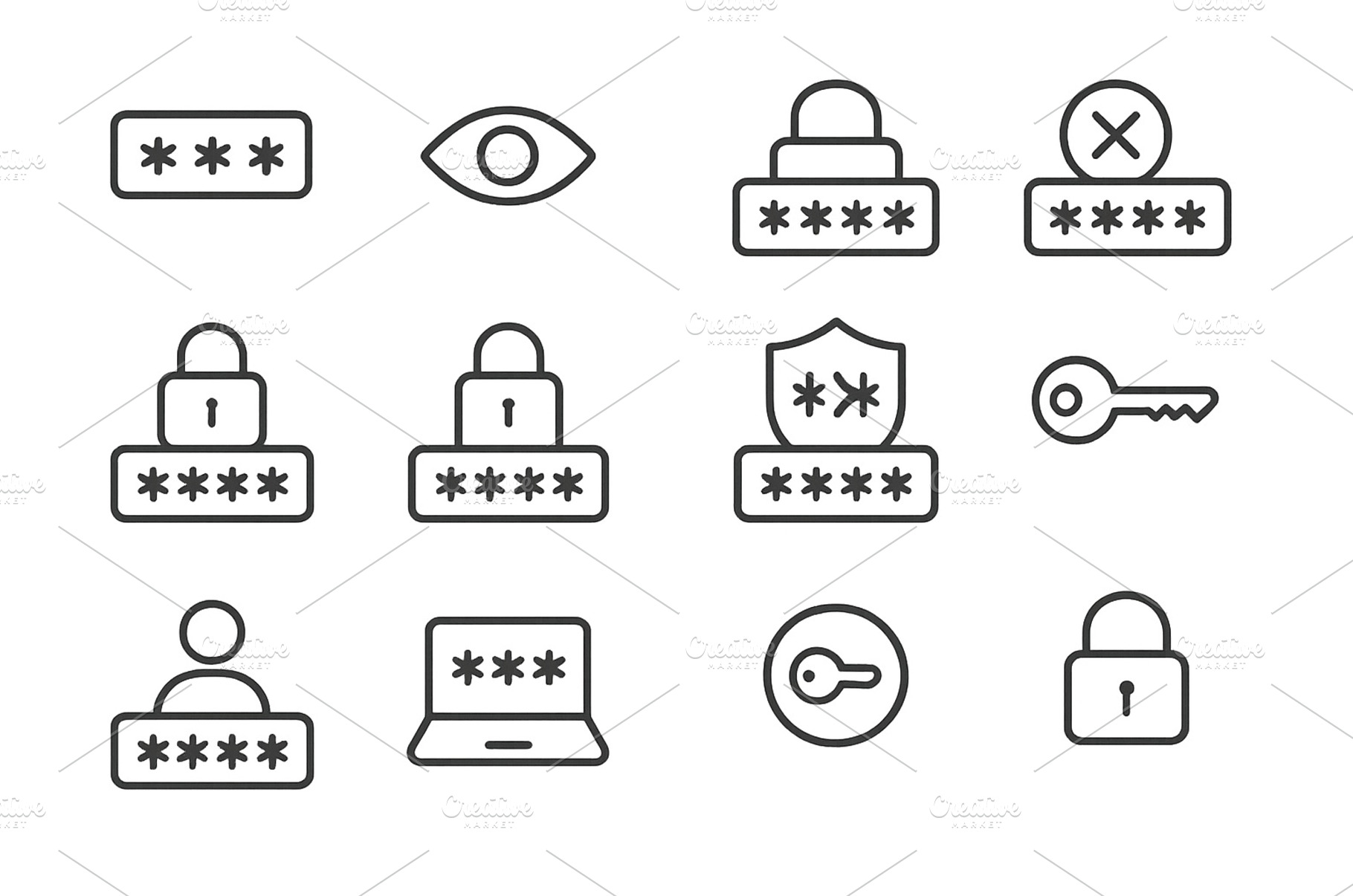 Security icons representing password, a Technology Photo by ZinetroN