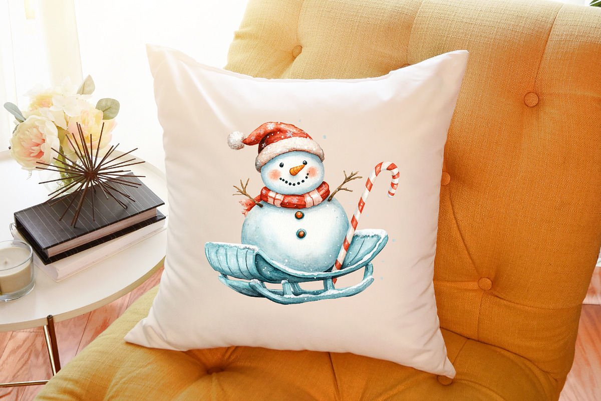 Christmas Pastel Blue Snowman Clipar, an Illustration by Sublimation Artist (Photo 6 of 6)