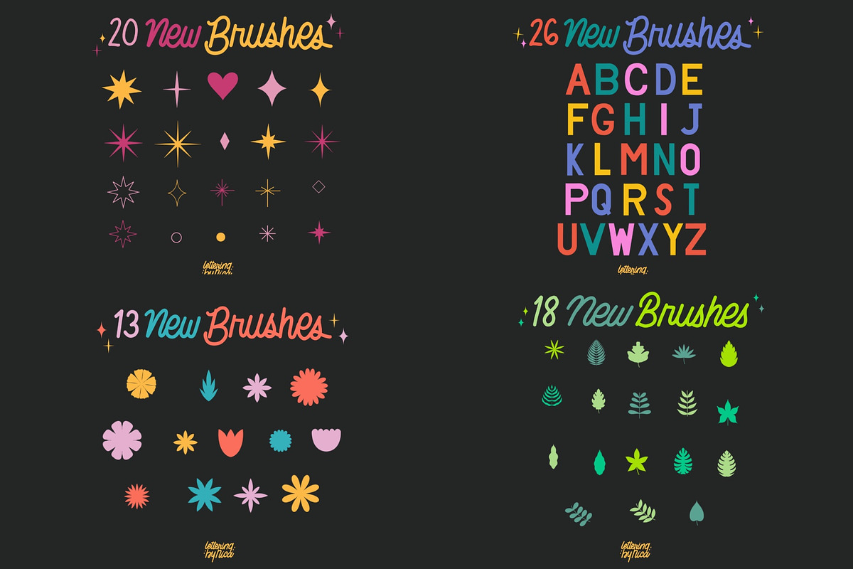 Procreate Lettering Brushes Bundle, a Brush Add-On by letteringbynica (Photo 2 of 2)
