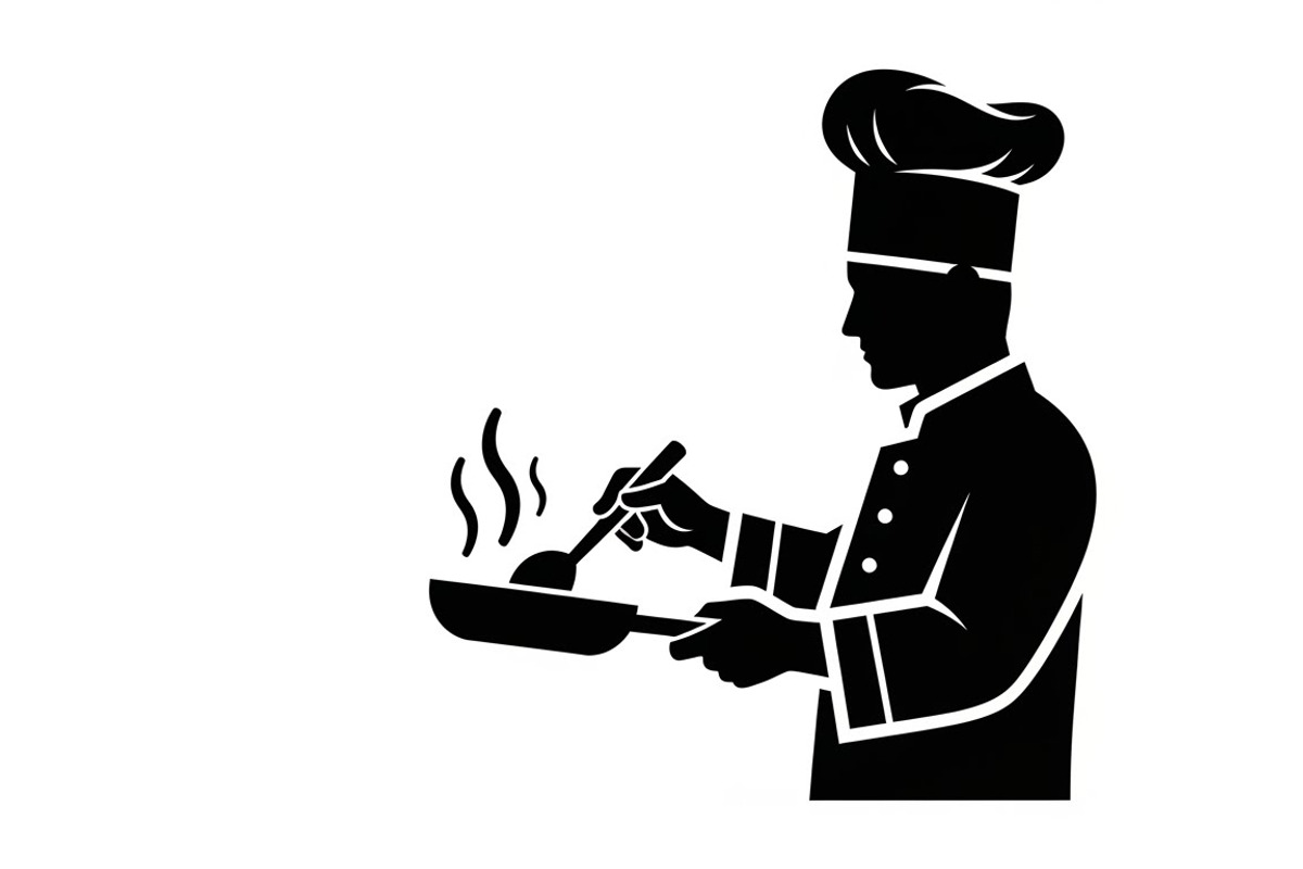 High-quality chef cooking silhouette, an Illustration by Amazin_art (Photo 8 of 31)