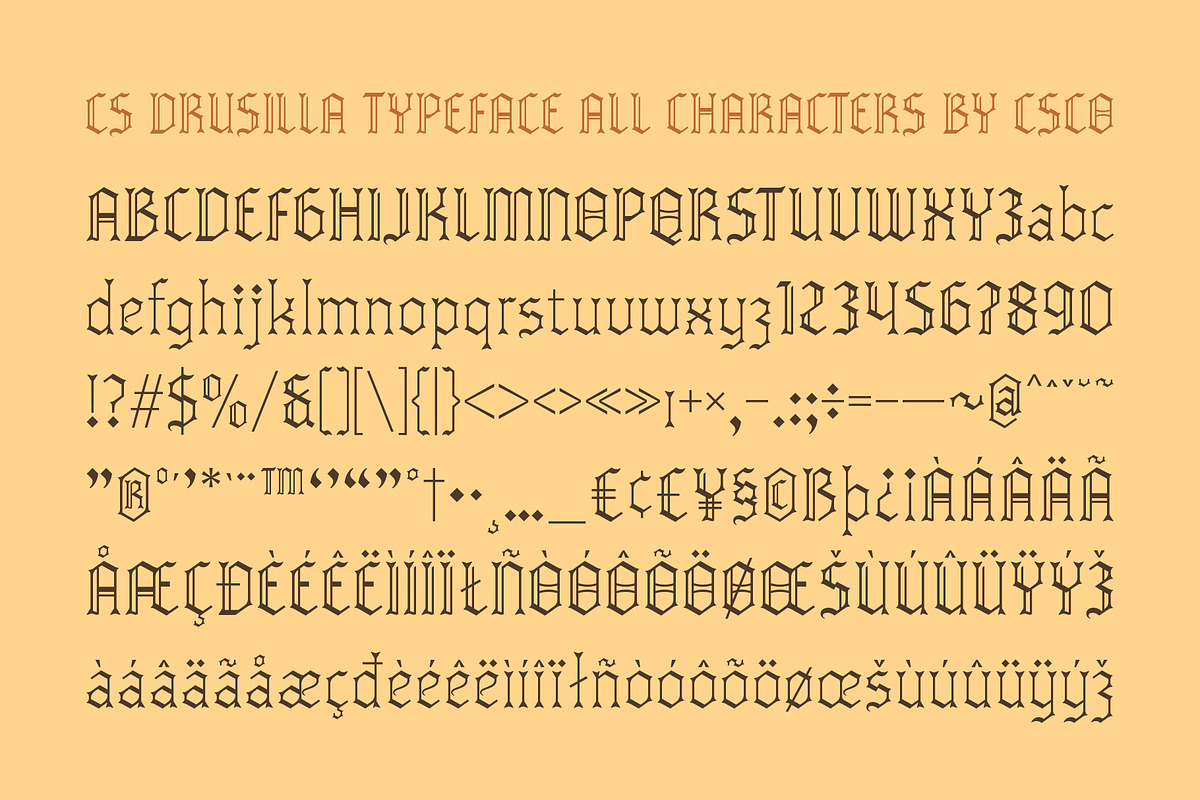 CS Drusilla – Blackletter Font, a Blackletter Font by Craft Supply Co. (Photo 8 of 8)