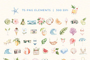 Summer Vibes – Watercolor Clipart, an Object Graphic by Nova Studio (Thumbnail 2 of 7)