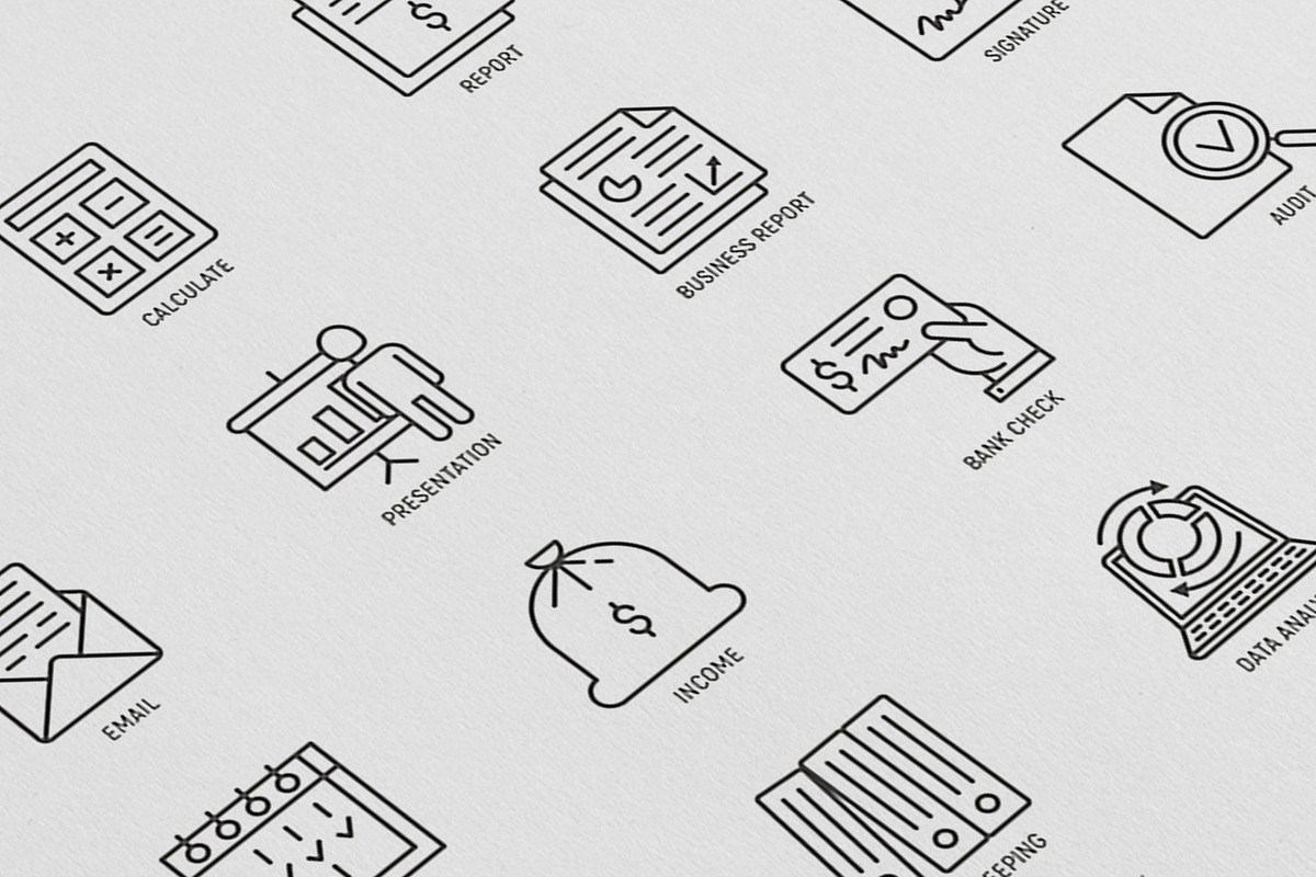 Financial Report | 16 Thin Line Icon, an Outline Icon by Alex Blogoodf (Photo 8 of 11)