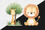 Safari Animals Watercolor Clipart, an Illustration by Creative Art (Thumbnail 8 of 10)