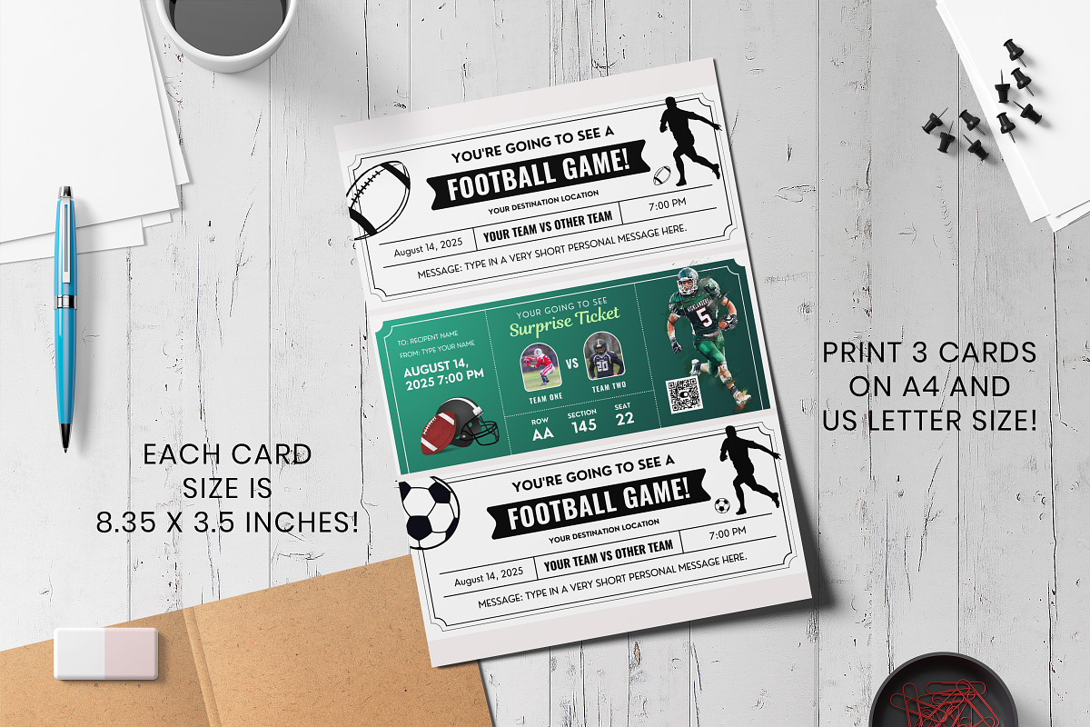 Football Ticket Canva Template, a Card Template by Snapybiz (Photo 6 of 10)