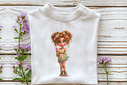 Whimsical Summer Beach Girl Clipart, an Illustration by OK Design (Thumbnail 5 of 6)