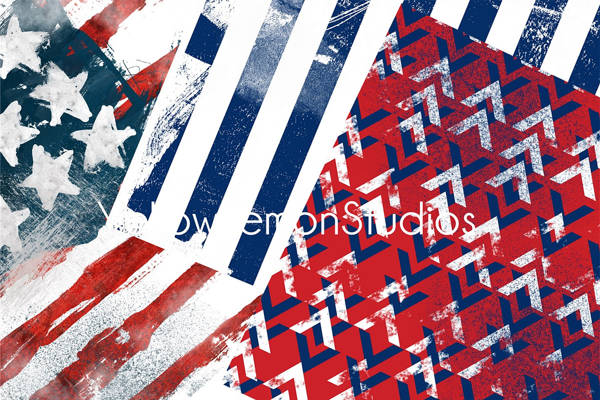 Grungy Summer JULY 4TH Patriotic, a Pattern Graphic by Yellow Lemon Studios (Photo 2 of 2)