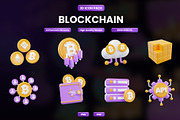 Blockchain 3D Icon Pack, an Object Graphic by Artnivora.Std (Thumbnail 1 of 4)