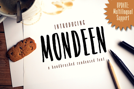 Mondeen Condensed, a Script Font by ateliervonau